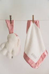 Lily 'n Jack Snuggle Bunny and Blankie Set White and Pink